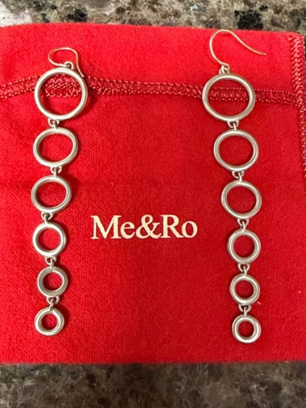 Me&Ro Long Graduated Spiral Circle Earrings Vintage Rare!